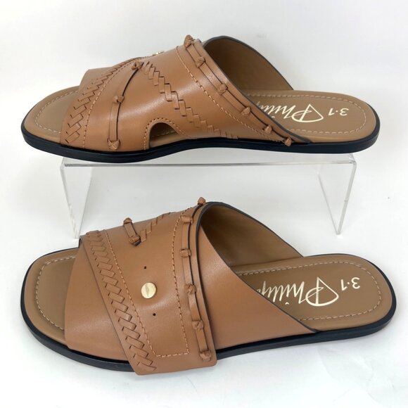 3•1 Phillip Lin Crossover Slides Brown Sandals with Leather Craft Size 41 US11 - Picture 6 of 11